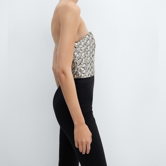 Mango Sequined Strapless Jumpsuit - Picture 3 of 12